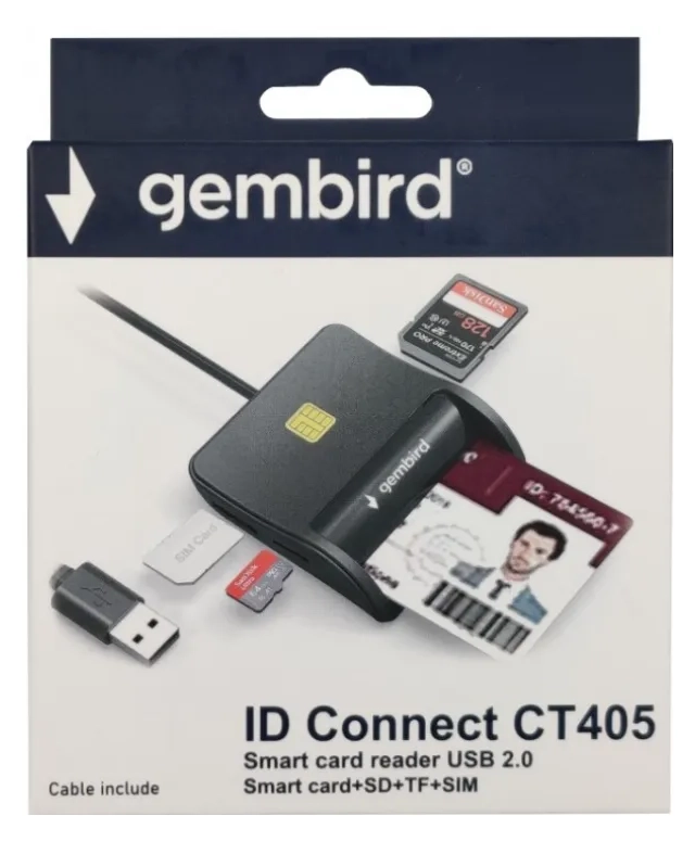 USB Smart Card Reader Gembird CRDR-CT405 Licna karta/saobracajna/sd/tf/sim second image