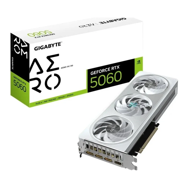 VGA Gigabyte RTX 5060 8GB AERO OC 8GB GDDR7, GV-N5060AERO OC-8GD