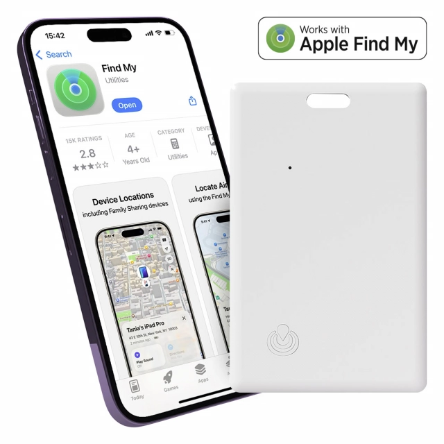 W CARD, find my kartica sa funkcijom lociranja, bela