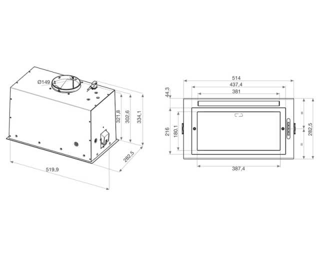 WHIRLPOOL WCT3 63F L ugradni aspirator  second image
