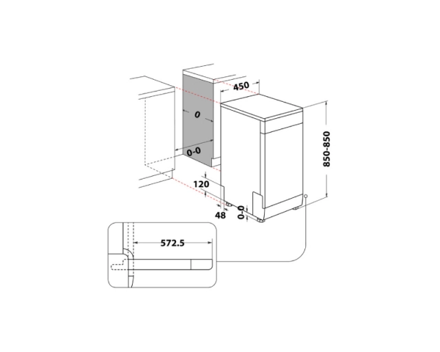 WHIRLPOOL WH6FB10BS7A0X mašina za pranje sudova - 45cm  second image