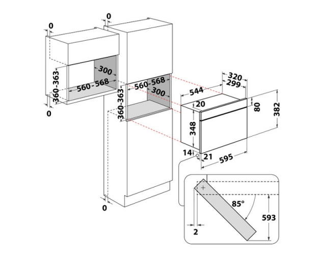 WHIRLPOOL WMN571BX ugradna mikrotalasna rerna  second image