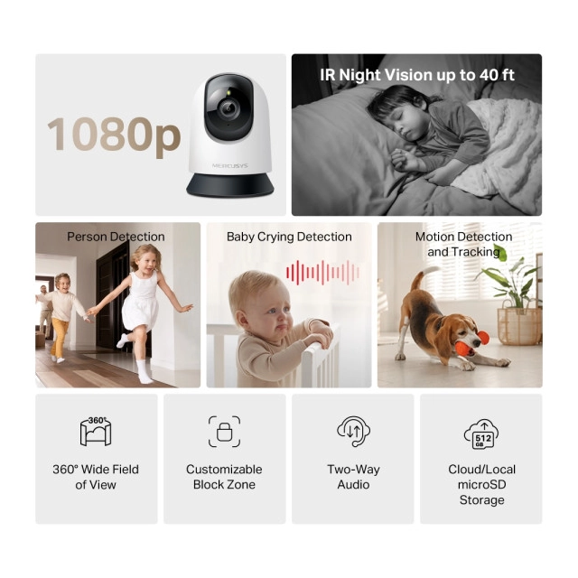 WiFi kamera Mercusys MC200 PTZ/FHD/Micro SD second image